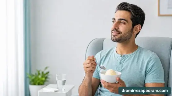 بستنی پس از کشیدن دندان 
